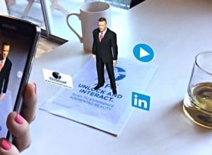 augmented reality application with traditional business cards.