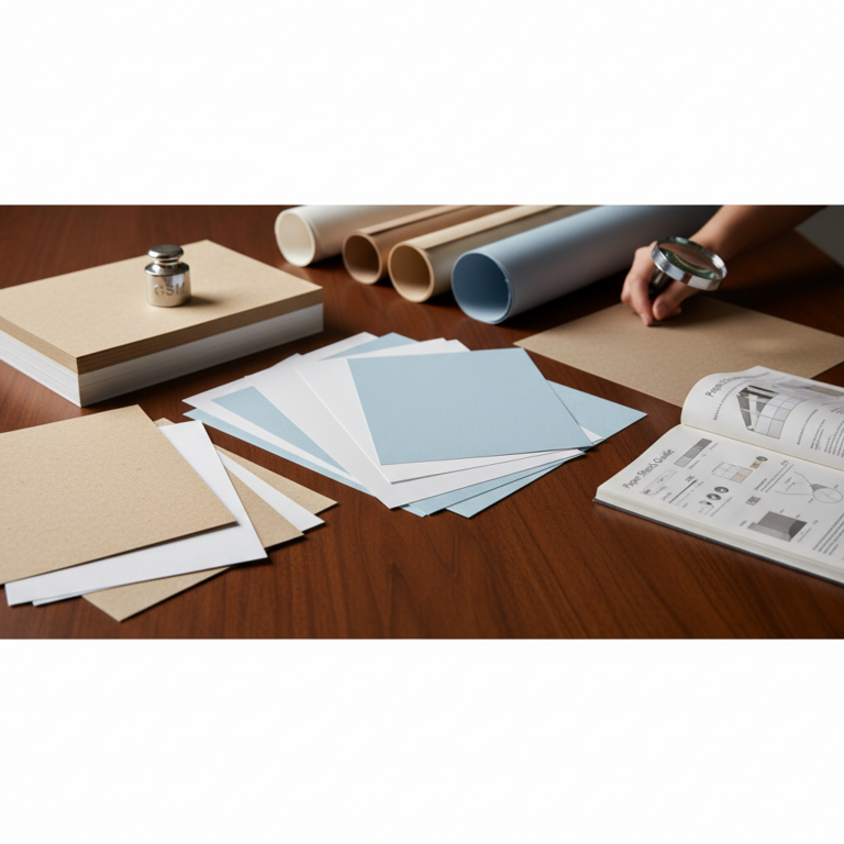 GSM (grams per square meter), paper finish, coated paper, and uncoated paper