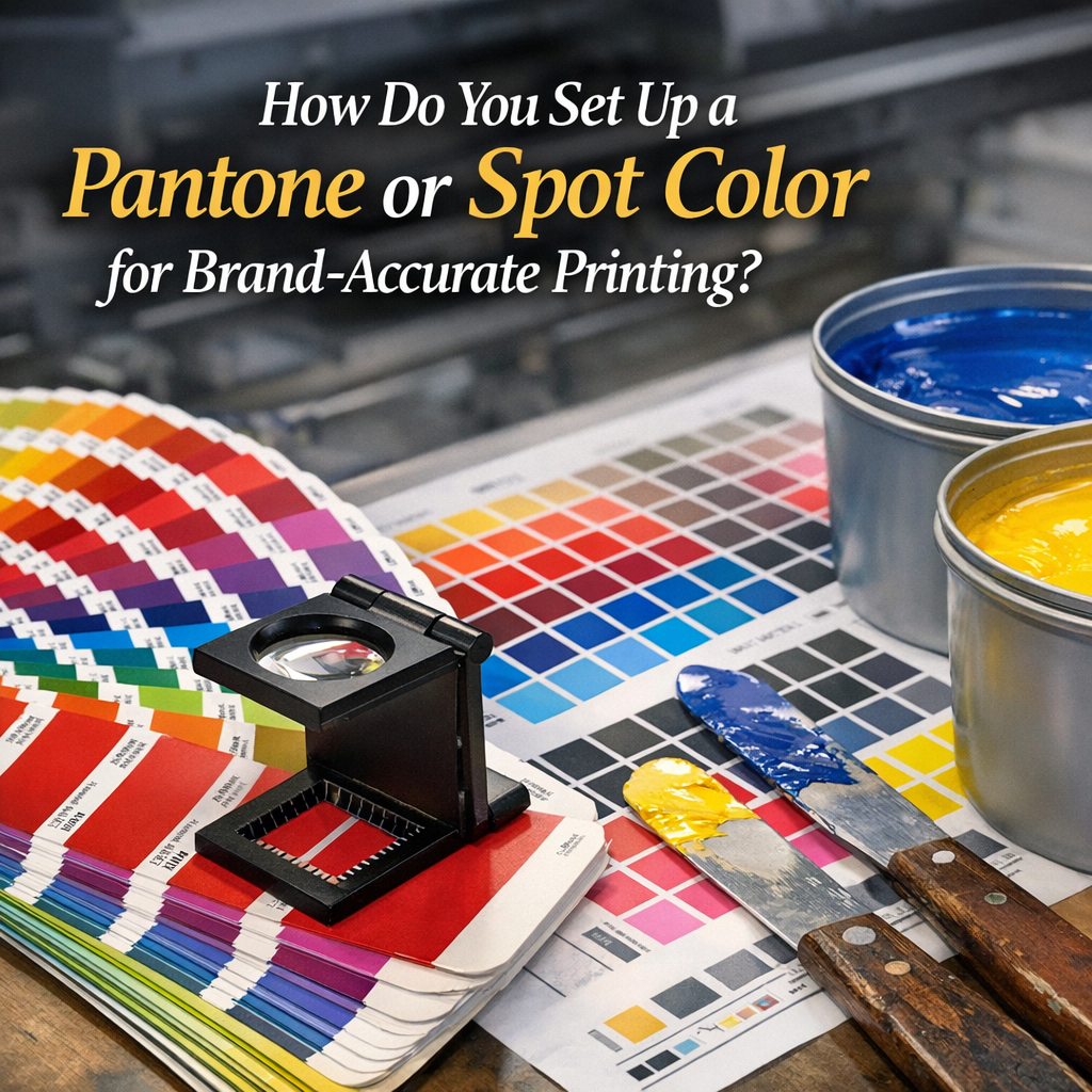 Professional illustration of How Do You Set Up a Pantone or Spot Color for Brand-Accurate Printing?