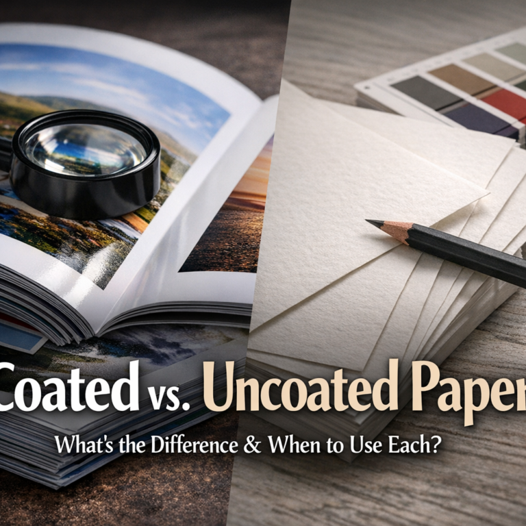 Professional illustration of What's the Difference Between Coated and Uncoated Paper and When Do You Use Each?
