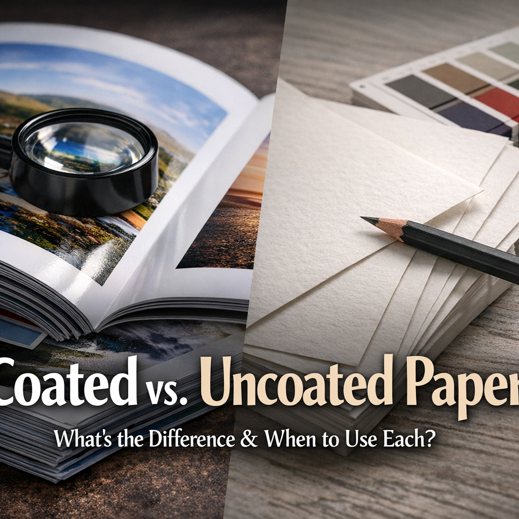Professional illustration of What's the Difference Between Coated and Uncoated Paper and When Do You Use Each?