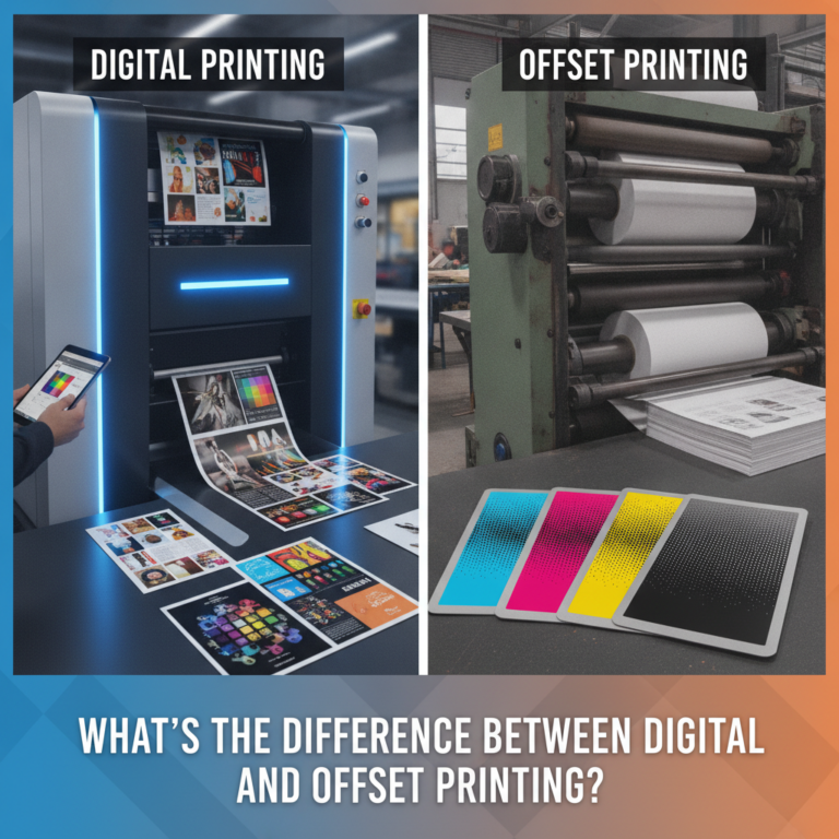 Professional illustration of What's the Difference Between Digital and Offset Printing?